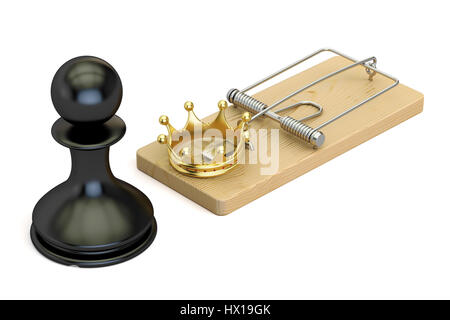 Schach, Risk-Konzept, 3D-Rendering isolierten auf weißen Hintergrund Stockfoto