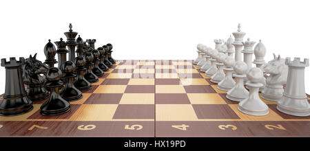 Schach - start Party, 3D rendering Stockfoto