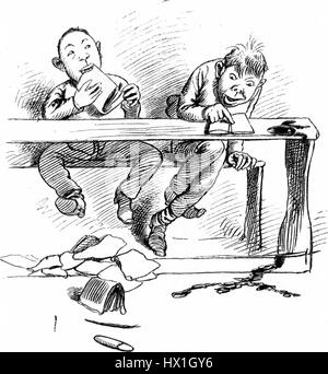 „Das sechste oder siebente Schuljahr“ bezieht sich auf einen deutschen Bildungstext, in dem Themen behandelt werden, die typischerweise in der Mittelschule behandelt werden. Es konzentriert sich auf Themen wie Grammatik, Literatur und grundlegende wissenschaftliche Grundlagen für Schüler im Alter von 12 bis 14 Jahren. Stockfoto