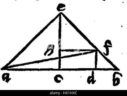 Diese Manuskriptseite aus Euklids *Elements* (Buch I) zeigt die mathematischen Prinzipien der Geometrie, wie sie Euklid vorlegt. Das antike Werk war eine Grundlage für die Entwicklung von Geometrie und Mathematik. Stockfoto