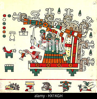 Der Codex Laud ist eine illustrierte Handschrift aus dem 9. Jahrhundert, die Teil einer Sammlung wichtiger historischer Texte ist. Folio 12 zeigt detaillierte religiöse Illustrationen, die in frühchristlichen Ritualen verwendet wurden und mittelalterliche künstlerische Traditionen widerspiegeln. Stockfoto