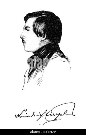 Der Titel bezieht sich auf ein bemerkenswertes Bild von Friedrich Engels, einem Philosophen aus dem 19. Jahrhundert und Mitautor des Kommunistischen Manifests. Das Bild aus dem Jahr 1836 zeigt Engels’ frühes Leben und Beiträge zum sozialistischen Denken, das eine zentrale Rolle in den politischen Bewegungen Europas spielte. Stockfoto