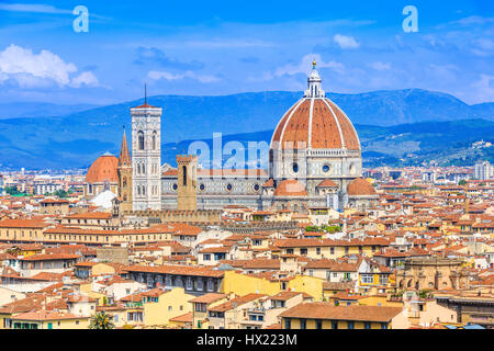 Florenz, Italien. Blick auf die Altstadt vom Piazzale Michelangelo. Stockfoto