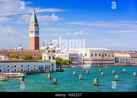 Venedig, Italien. San Marco Platz gesehen von der Lagune. Stockfoto