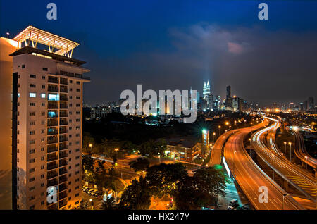 Sonnenuntergang am Jelatek Ampang Stockfoto