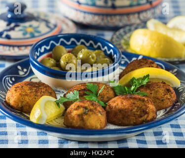 Pastéis de Bacalhau. Stockfisch Krapfen. Portugal-Essen Stockfoto