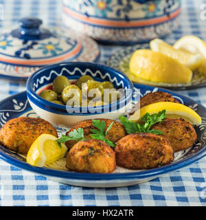 Pastéis de Bacalhau. Stockfisch Krapfen. Portugal-Essen Stockfoto