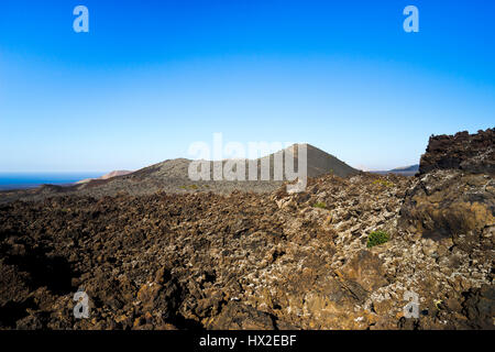 die archaische Landschaft des Timanfaya Nationalpark auf der Insel Lanzarote Stockfoto