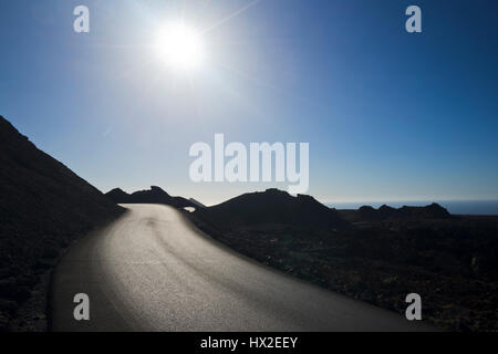 die archaische Landschaft des Timanfaya Nationalpark auf der Insel Lanzarote Stockfoto