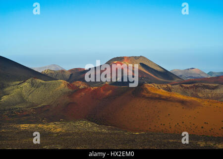 die archaische Landschaft des Timanfaya Nationalpark auf der Insel Lanzarote Stockfoto