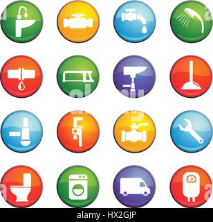 Sanitär-Service-Vektor-Icons für User Interfacedesign Stock Vektor