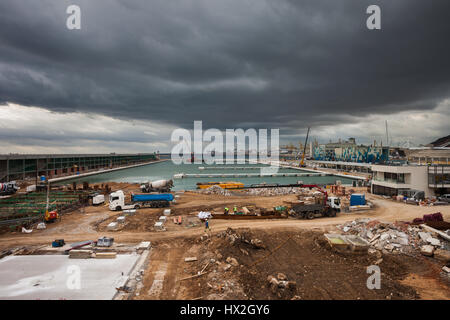 Spanien, Barcelona, Grundstück und Bau Website von Barcelona Eremitage und der neuen Marina Port Vell Stockfoto