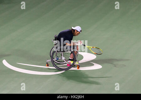 Rollstuhl-Tennis-Wettbewerb während der Paralympischen Spiele 2016 in Rio Stockfoto