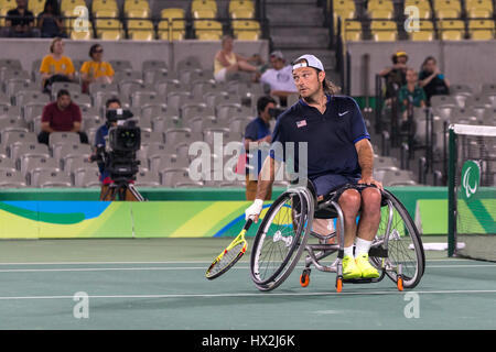 Rollstuhl-Tennis-Wettbewerb während der Paralympischen Spiele 2016 in Rio Stockfoto