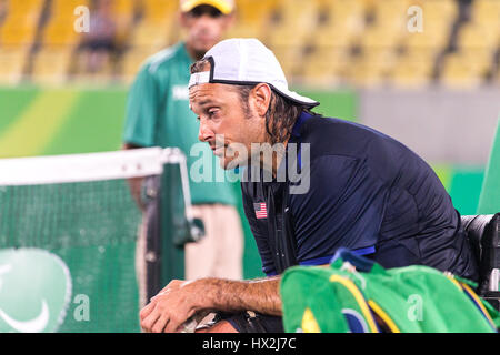 Rollstuhl-Tennis-Wettbewerb während der Paralympischen Spiele 2016 in Rio Stockfoto