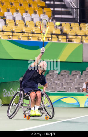 Rollstuhl-Tennis-Wettbewerb während der Paralympischen Spiele 2016 in Rio Stockfoto