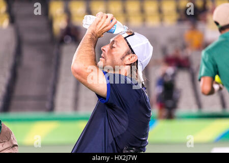 Rollstuhl-Tennis-Wettbewerb während der Paralympischen Spiele 2016 in Rio Stockfoto