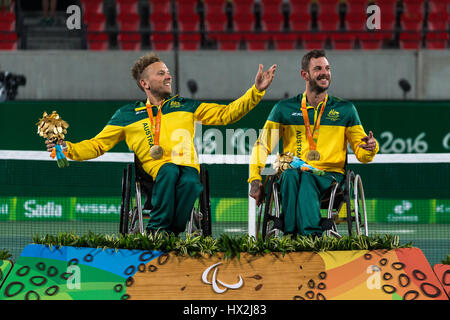 Rollstuhl-Tennis-Wettbewerb während der Paralympischen Spiele 2016 in Rio Stockfoto