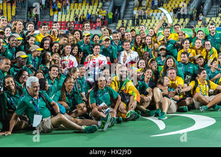 Rollstuhl-Tennis-Wettbewerb während der Paralympischen Spiele 2016 in Rio Stockfoto