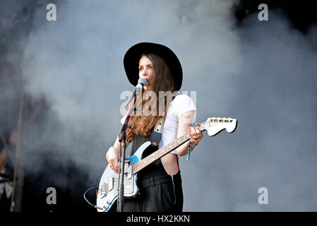 BARCELONA - 30 Mai: The Ghost von Saber Tooth Tiger (Band) führt auf Primavera Sound Festival 2015 am 30. Mai 2015 in Barcelona, Spanien. Stockfoto