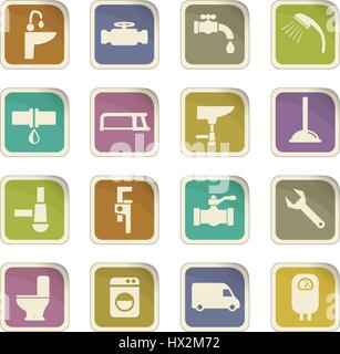 Sanitär-Service-Vektor-Icons für User Interfacedesign Stock Vektor