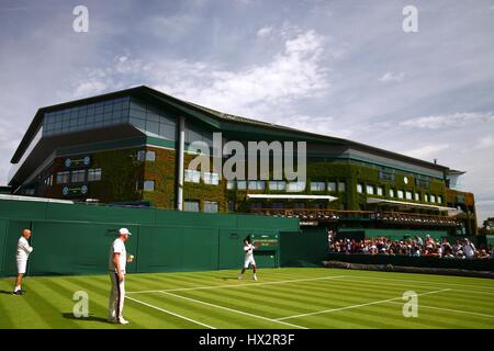 BORIS BECKER Uhren NOVAK DJO der WIMBLEDON CHAMPIONSHIPS 20 der ALL ENGLAND TENNIS CLUB WIMBLEDON LONDON ENGLAND 29 Juni 20 Stockfoto