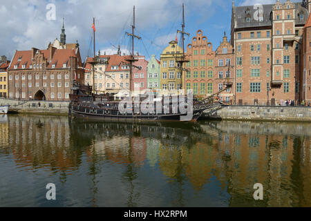 Polen, Gdansk: Kais an der Mottlau Stockfoto