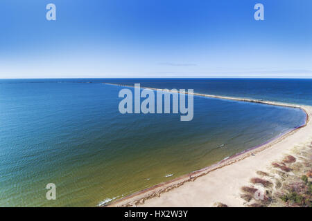 Mole des Hafens Liepaja, Lettland. Stockfoto