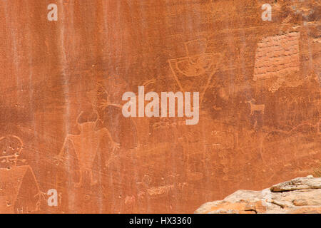 Petroglyphen, Capitol Reef National Park, Utah Stockfoto