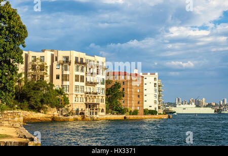 Skyline von Kirribilli bei Sonnenuntergang, Sydney Stockfoto