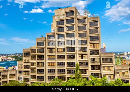 Sirius, ein brutalistischen Stil Apartment-Komplex in Sydney, Australien. Baujahr 1980 Stockfoto