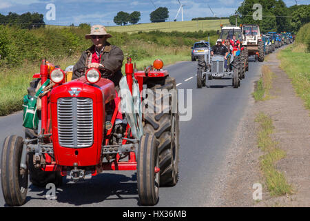 Traktor-Rallye, Stokesley, North Yorkshire, England, UK Stockfoto