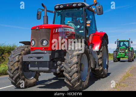 Traktor-Rallye, Stokesley, North Yorkshire, England, UK Stockfoto