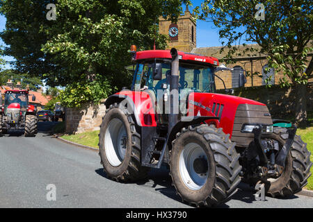 Traktor-Rallye, Kirkby, North Yorkshire, England, UK Stockfoto