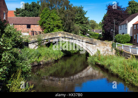 Antike Lastesel Brücke, Stokesley, North Yorkshire, England, UK Stockfoto