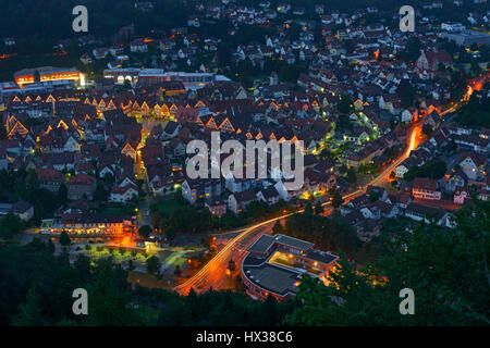 Bad Urach Schwäbische Alb.-Blick auf die Stadt. Baden-Württemberg, Deutschland Stockfoto