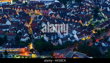 Bad Urach Schwäbische Alb.-Blick auf die Stadt. Baden-Württemberg, Deutschland Stockfoto