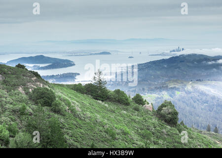 San Francisco Bucht von Mount Tamalpais East Peak Stockfoto