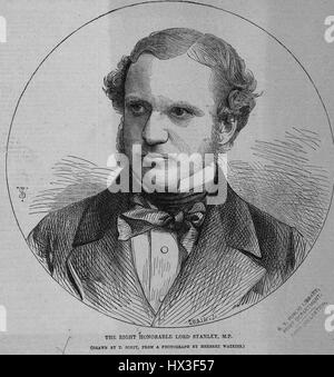 Brust, Porträt von Edward Henry Stanley, 15. Earl of Derby, 1858. Von der New York Public Library. Stockfoto