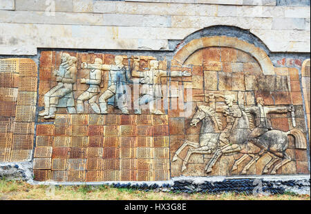 Sighnaghi, Georgia - geschickt 16, 2016: Denkmal für georgische Soldaten während des großen Vaterländischen Krieges auf den Wal getötet. Signagi, Kachetien region Stockfoto