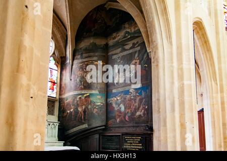 Paris, Frankreich, ca. April 2016: Ansichten von Gebäuden, Denkmälern und Sehenswürdigkeiten in Paris, vom Ufer Stockfoto