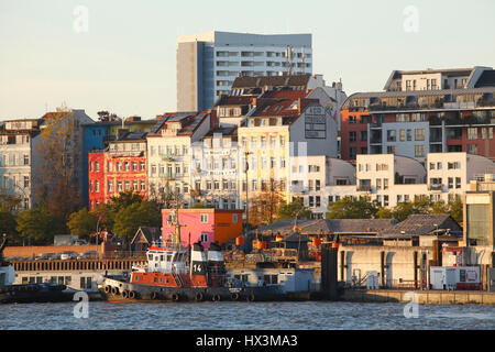 Hamburg: Alte Häuser in der Hafenstraße Häuser ich alte Hafenstrasse Street, Hamburg, Deutschland, Europa Stockfoto