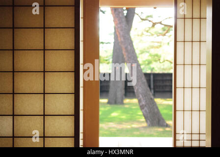 Japanische Papier Schiebetüren, Shoji Stockfoto