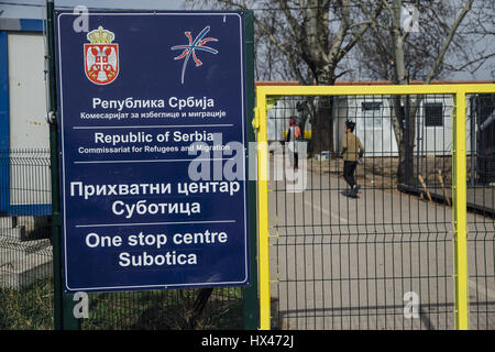 RD März. Subotica, Serbien. 23. März 2017. Subotica Refugee Camp Credit: Krystian Maj/ZUMA Draht/Alamy Live News Stockfoto