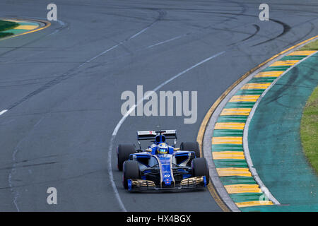 Melbourne, Australien. 25. März 2017. Marcus ERICSSON SWE 9 fahren für SAUBER F1 TEAM in der Qualifikation während der 2017 Formel 1 Rolex Australian Grand Prix, Australien am 25. März 2017. Bildnachweis: Dave Hewison Sport/Alamy Live-Nachrichten Stockfoto