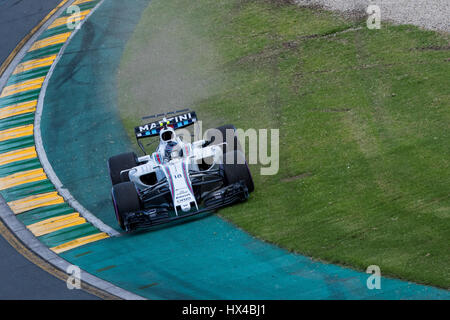 Melbourne, Australien. 25. März 2017. Lance 18 spazieren fahren für WILLIAMS MARTINI RACING in der Qualifikation während der 2017 Formel 1 Rolex Australian Grand Prix, Australien am 25. März 2017. Bildnachweis: Dave Hewison Sport/Alamy Live-Nachrichten Stockfoto