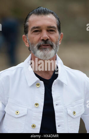 Malaga, Spanien. 25. März 2017. Der Schauspieler Antonio Banderas während der Pressekonferenz für den gold Award der Biznaga an der Malaga film Festival 25.03.2017 Credit: Gtres Información Más lokalen auf line,S.L./Alamy Live News Stockfoto