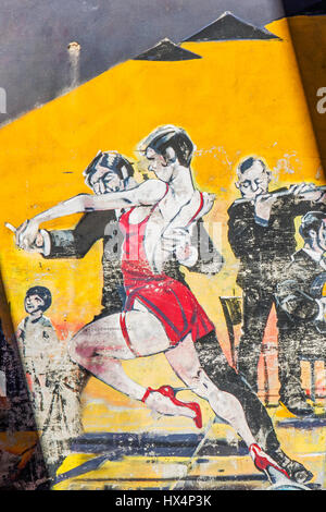 Tango-Tänzer Wandkunst in San Telmo. Buenos Aires, Argentinien. Stockfoto