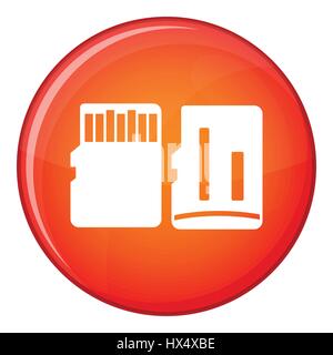 Beide Seiten der SD Karte Speichersymbol, flachen Stil Stock Vektor