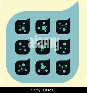 Vektor DNA und Netzwerk abstrakten Symbol festlegen Stock Vektor